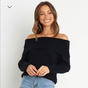 (Never worn) Off the shoulder Petal & Pup black sweater